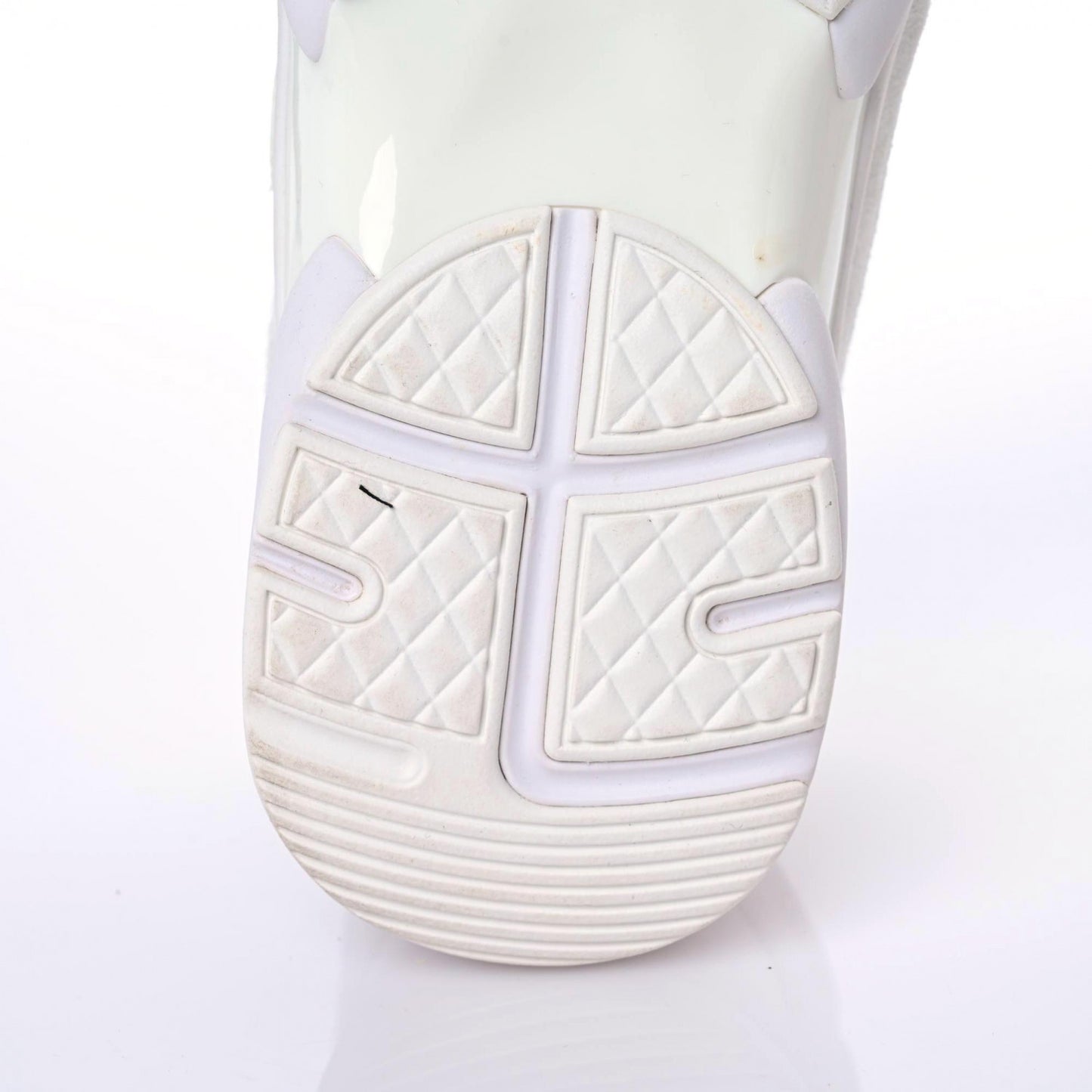 Suede Calfskin Fabric CC Sneakers 36 White
