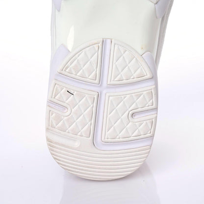 Chanel Suede Calfskin Fabric CC Sneakers 36 White 9 of 15