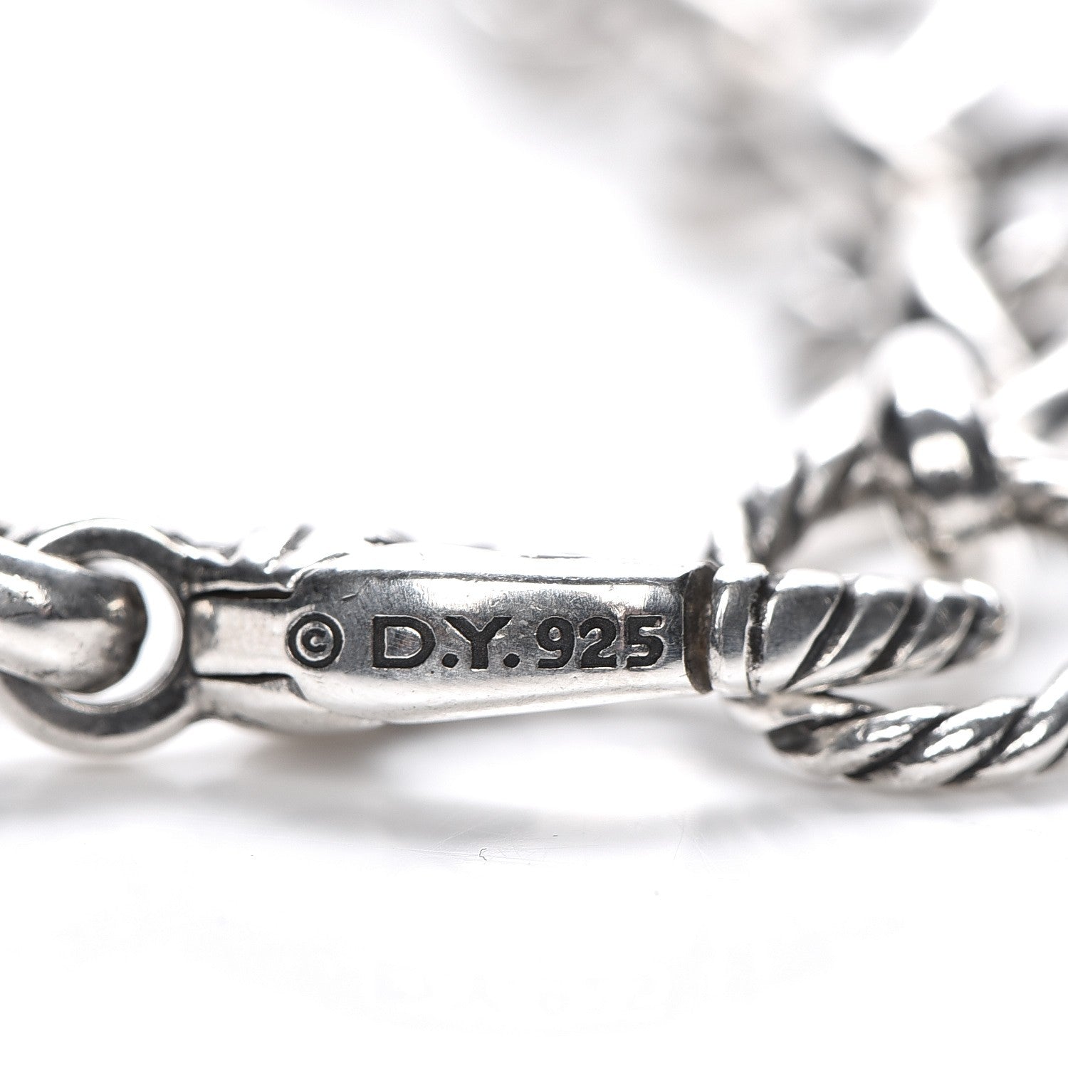 David Yurman Sterling Silver Diamond 20mm Starburst Charm Bracelet 6 of 6