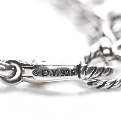 David Yurman Sterling Silver Diamond 20mm Starburst Charm Bracelet 6 of 6