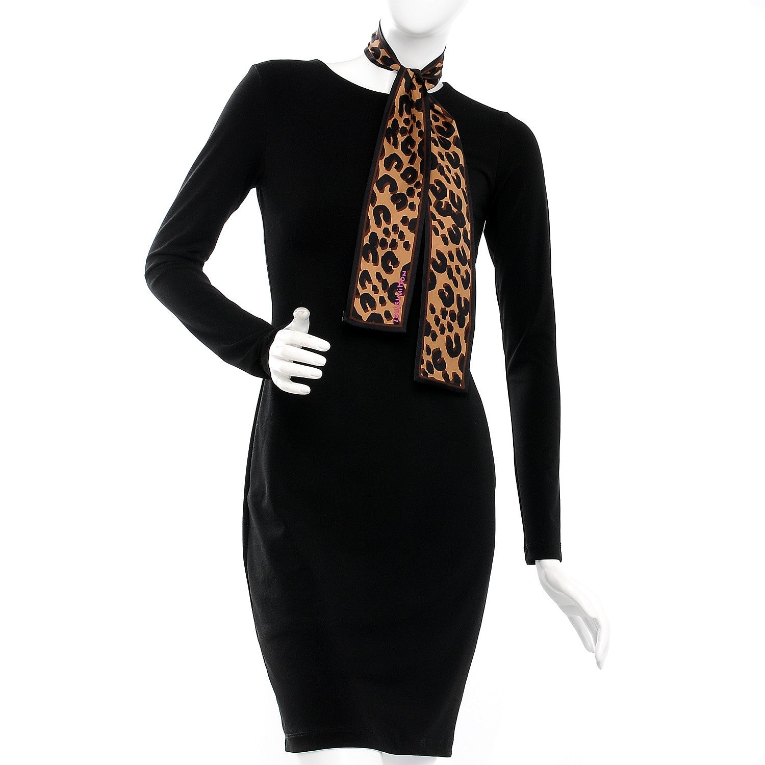 Louis Vuitton Silk Leopard Bandeau Scarf Marron 2 of 5