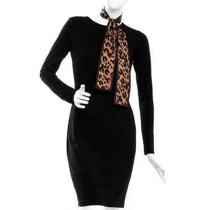 Louis Vuitton Silk Leopard Bandeau Scarf Marron 2 of 5