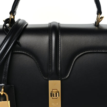 Celine Satinated Calfskin Small 16 Top Handle Bag Black 7 of 11