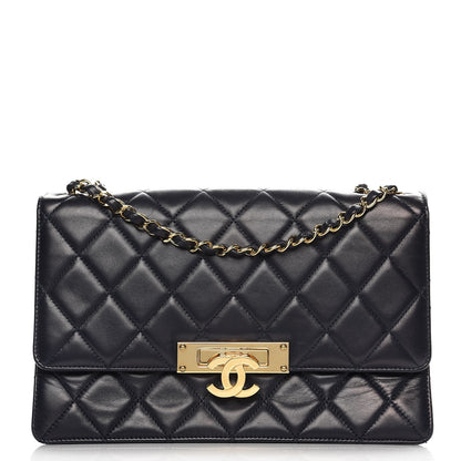 Chanel Lambskin Quilted Large Golden Class Flap Navy 1 of 14