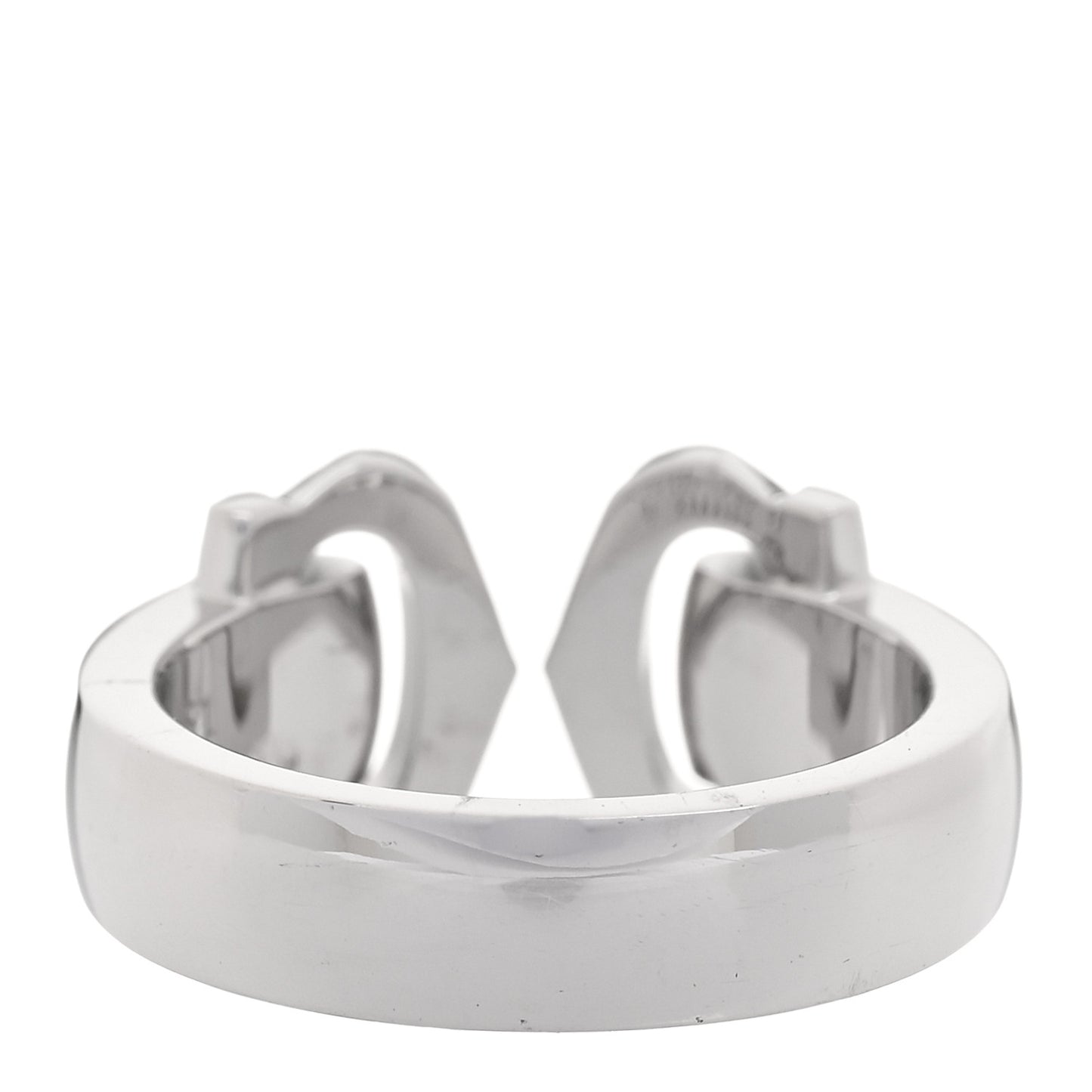 18K White Gold Diamond C De Cartier Ring 51 5.75