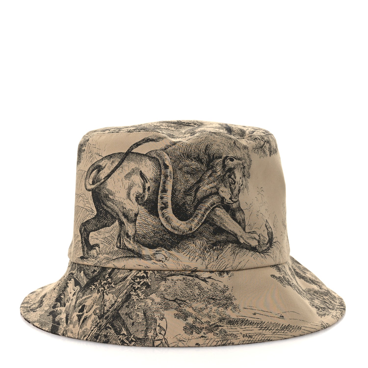 Christian Dior Oblique Toile De Jouy Reversible Teddy-D Brim Bucket Hat 59 Hazelnut Black 4 of 15