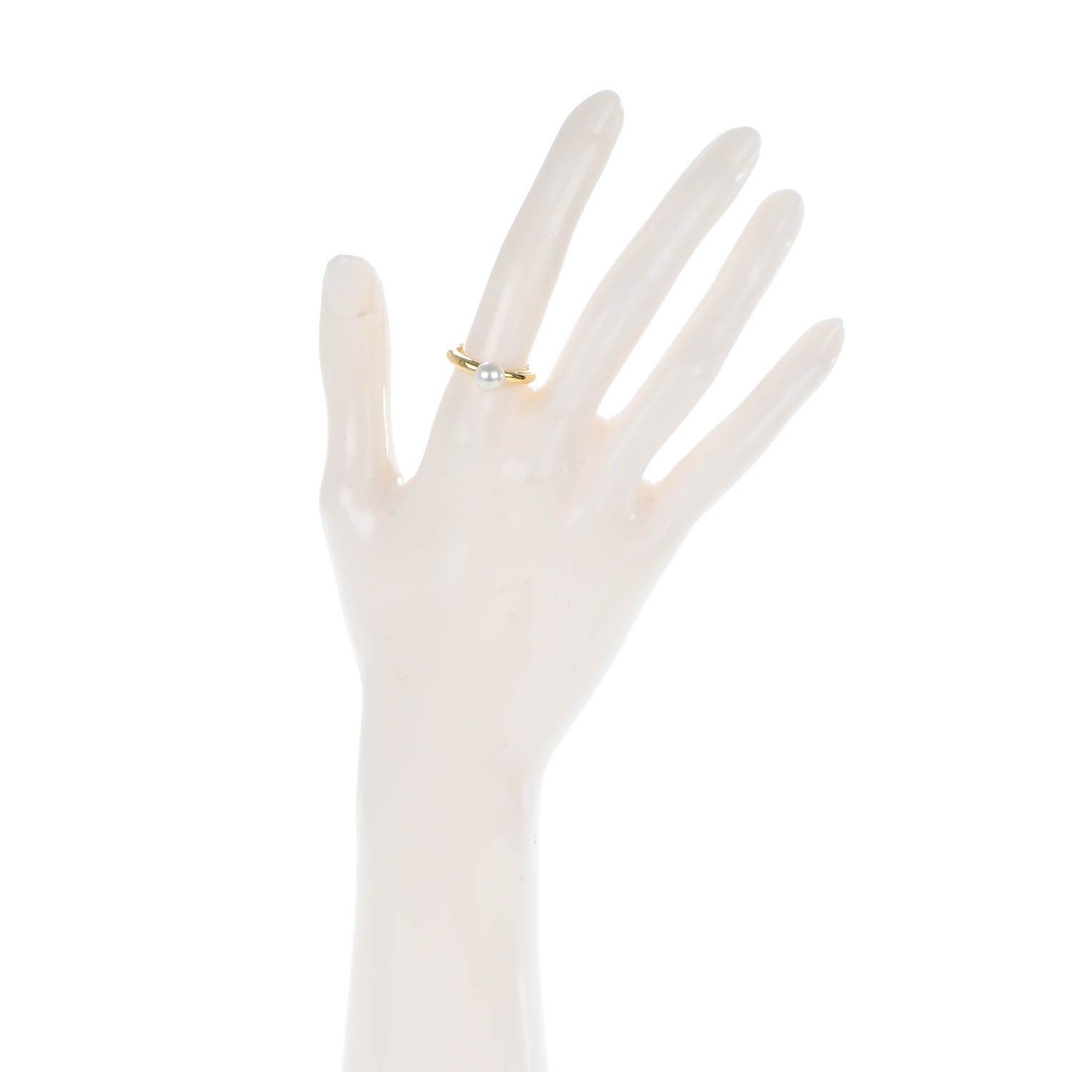 Mikimoto 18K Yellow Gold Akoya Cultured Pearl 6.5mm Classic Elegance Ring 6 2 of 4