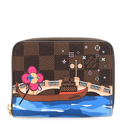 Louis Vuitton Damier Ebene 2019 Christmas Animation Zippy Coin Purse Blue 1 of 7