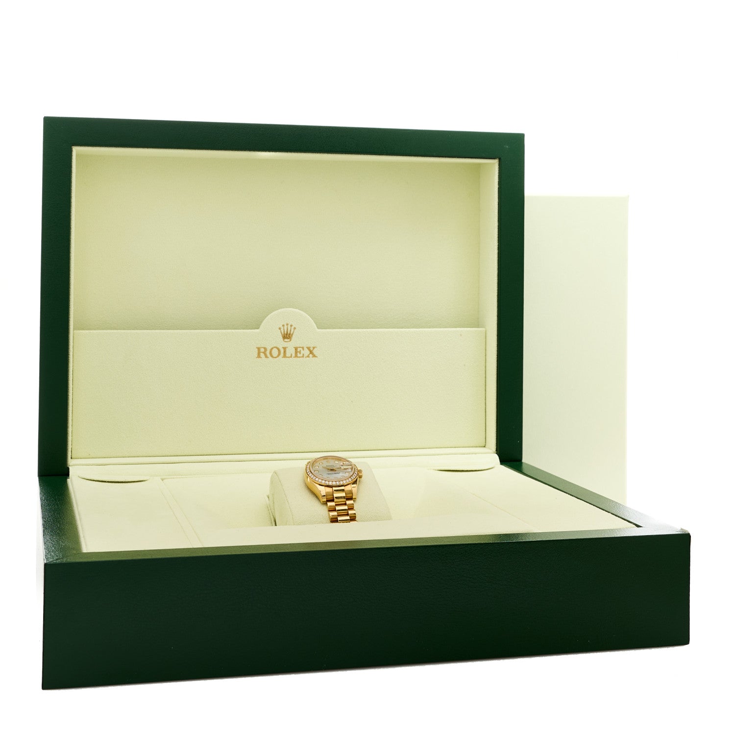 Rolex 18K Yellow Gold Diamond Bezel Mother of Pearl 26mm Datejust President Watch 179138 5 of 5