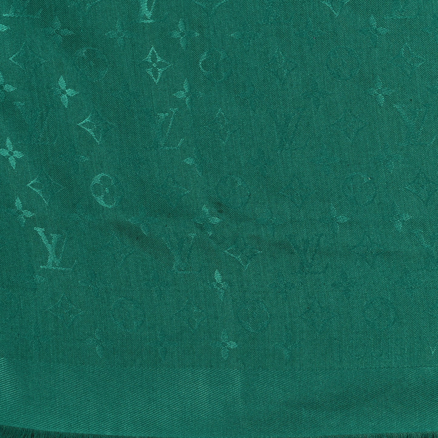 Silk Wool Monogram Shawl Green