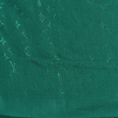 Louis Vuitton Silk Wool Monogram Shawl Green 4 of 4