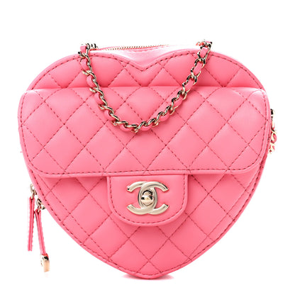Chanel Lambskin Quilted CC In Love Heart Bag Pink 1 of 12