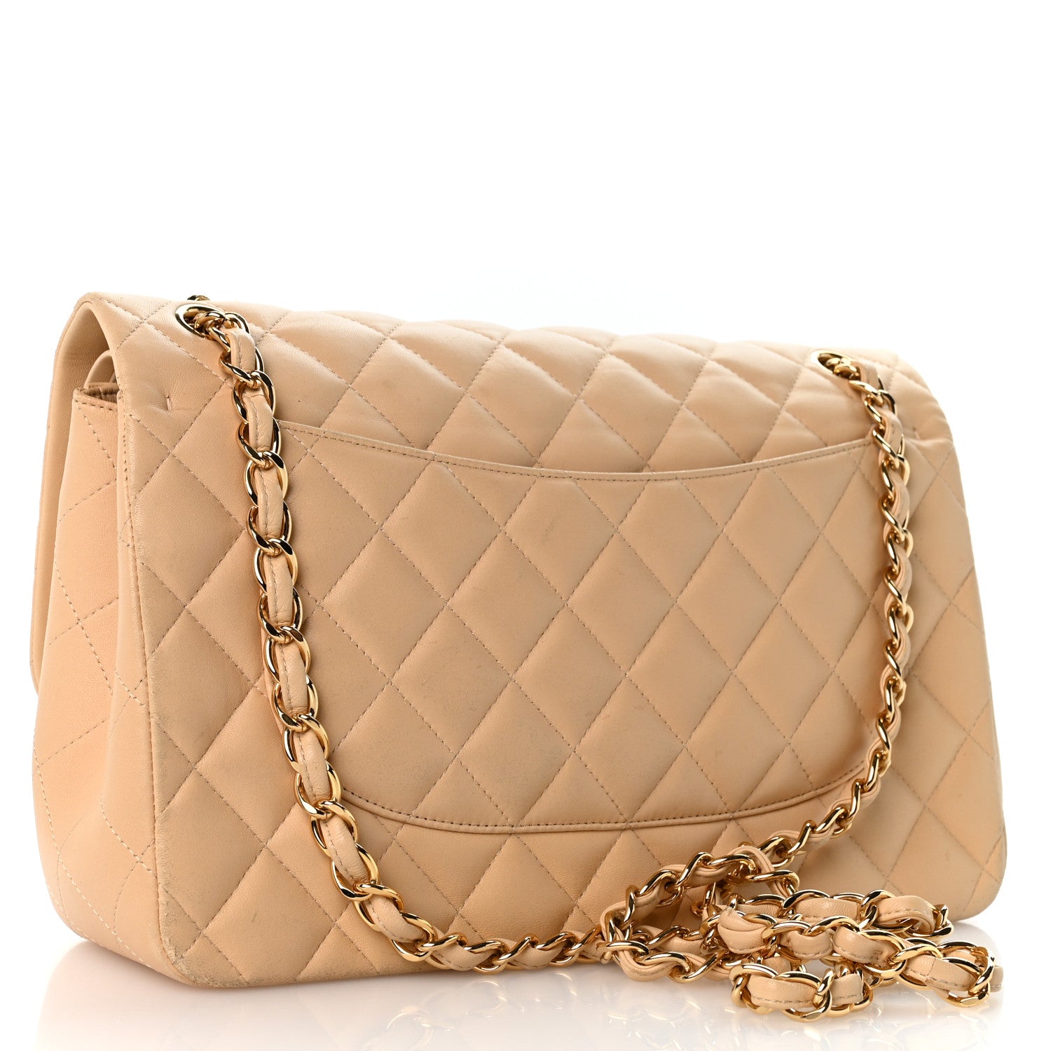 Chanel Lambskin Quilted Jumbo Double Flap Light Beige 3 of 12