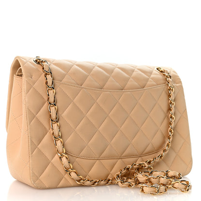 Chanel Lambskin Quilted Jumbo Double Flap Light Beige 3 of 12
