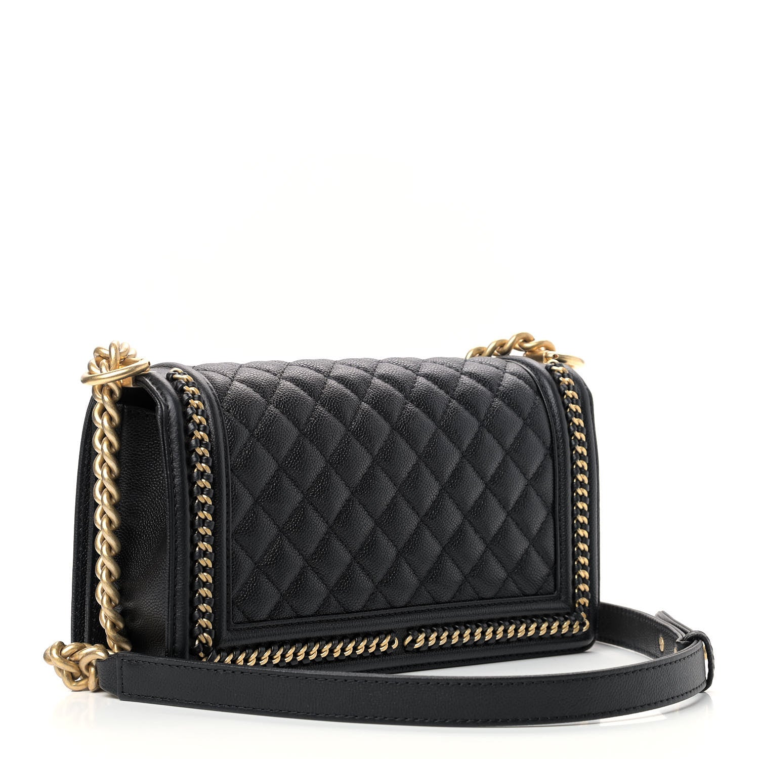 Chanel Caviar Quilted Medium Chain Around Boy Flap Black 3 of 9