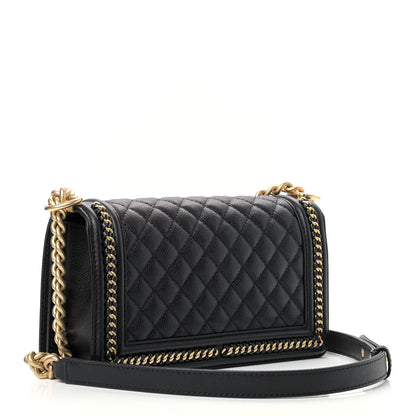 Chanel Caviar Quilted Medium Chain Around Boy Flap Black 3 of 9