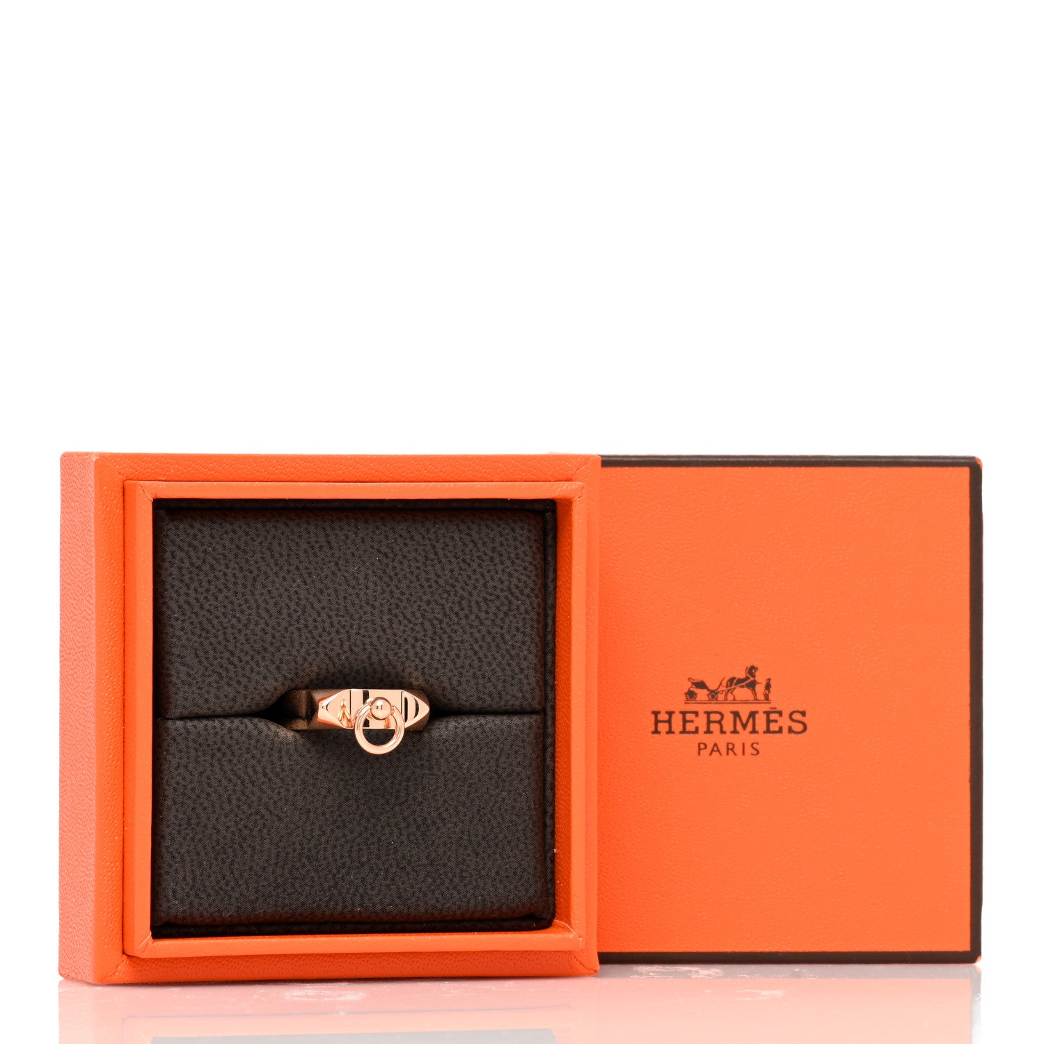 Hermes 18K Rose Gold PM Collier De Chien Ring 49 5 5 of 5