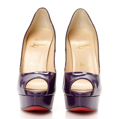 Christian Louboutin Patent Lady Peep 150 Pumps 37.5 Violet 3 of 9