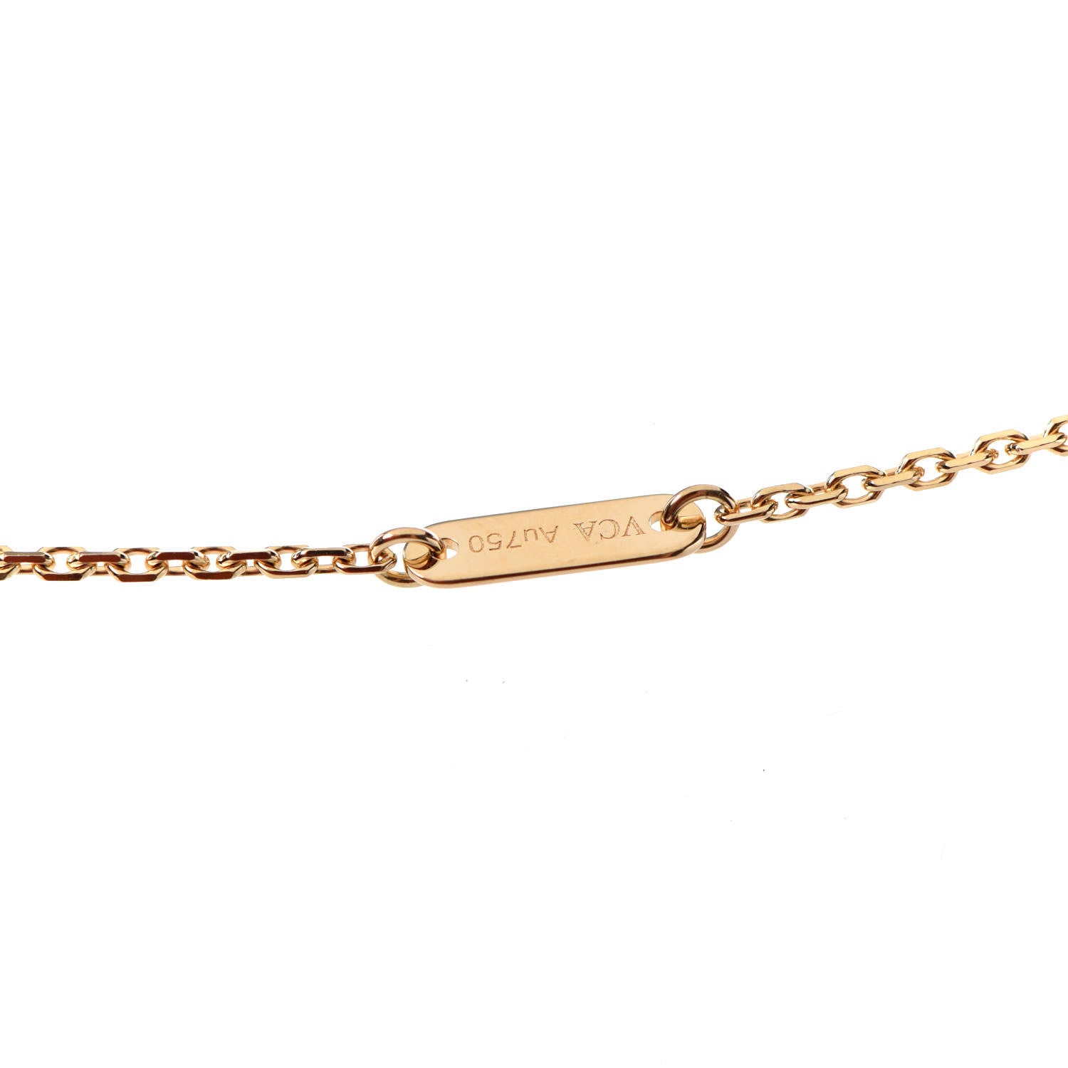 Van Cleef & Arpels 18K Yellow Gold Mother of Pearl Sweet Alhambra Pendant Necklace 5 of 6