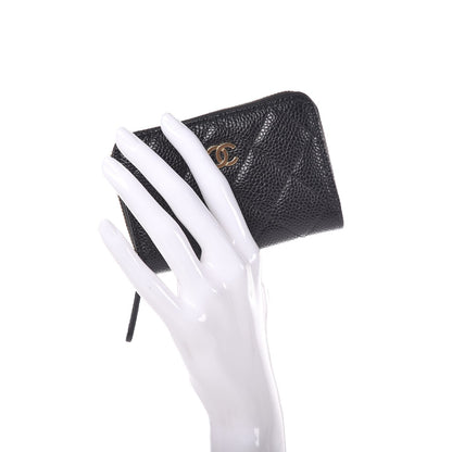 Chanel Caviar Quilted Zip Coin Purse Black 2 of 8