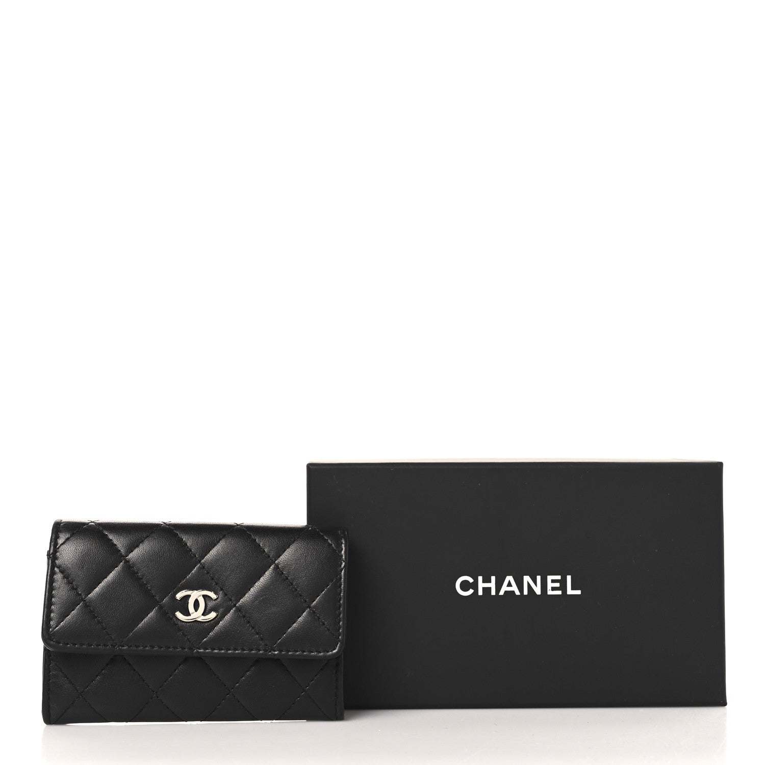 Chanel Lambskin Quilted Flap Card Holder Black 9 of 9