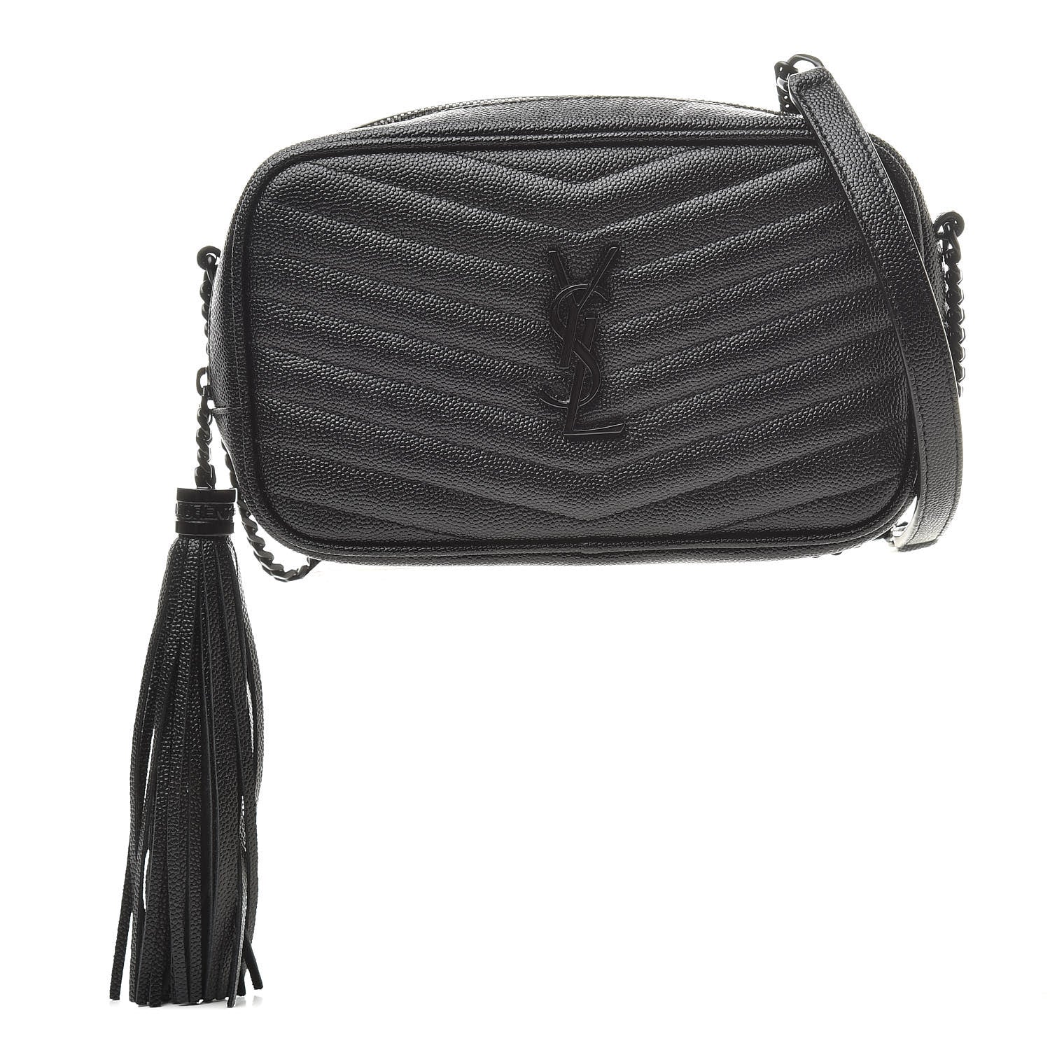 Saint Laurent Grain De Poudre Matelasse Monogram Mini Lou Camera Bag Black 1 of 11
