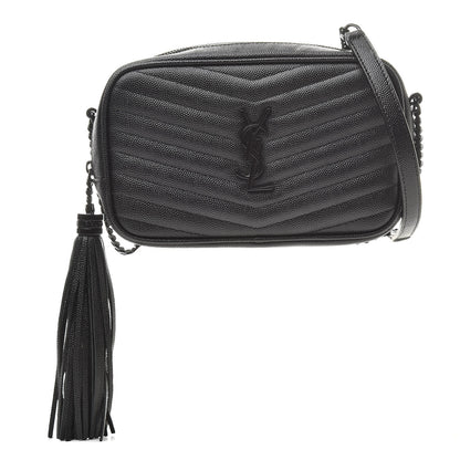 Saint Laurent Grain De Poudre Matelasse Monogram Mini Lou Camera Bag Black 1 of 11