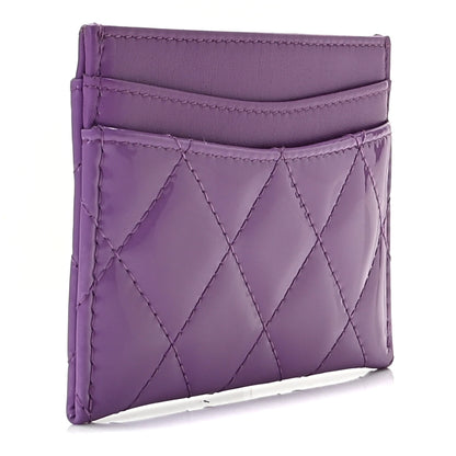 Chanel Patent Quilted Card Holder Purple 6 of 10