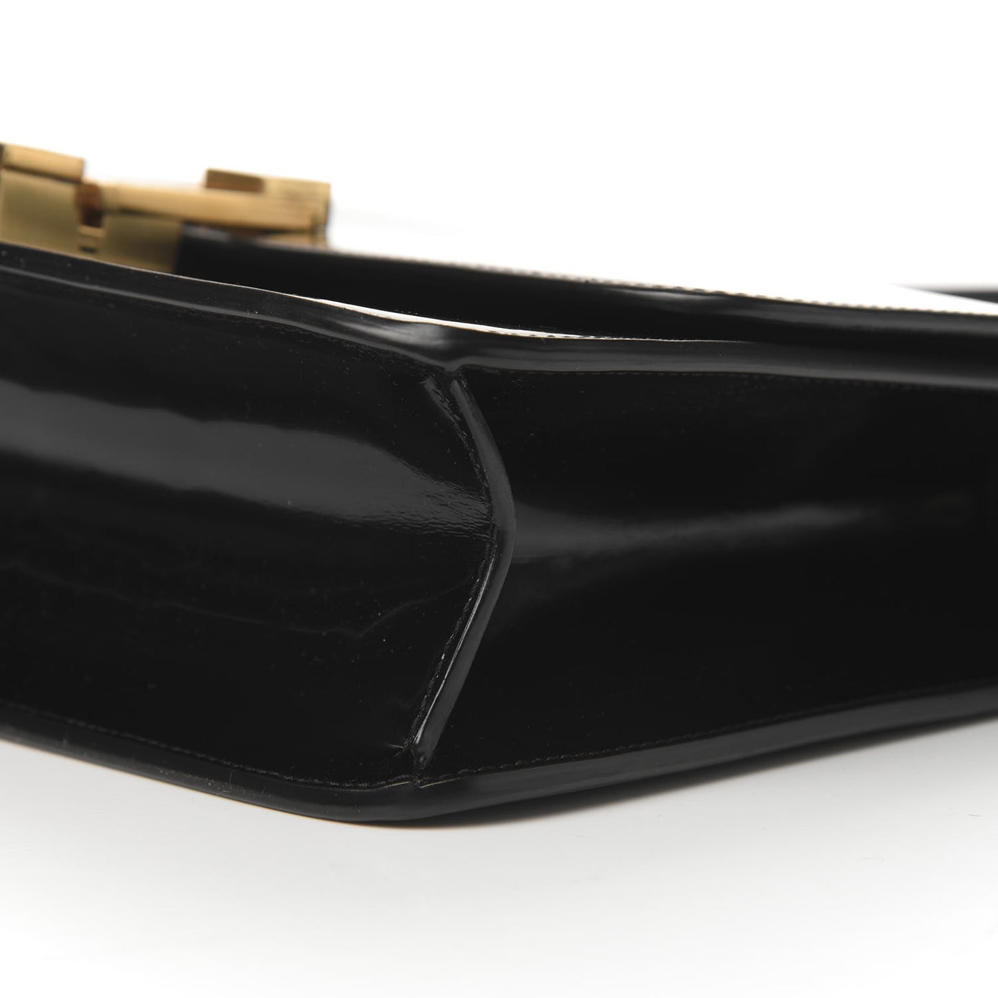 Patent Calfskin Carre Satchel Black
