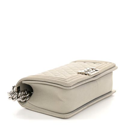 Chanel Iridescent Caviar Quilted Medium Boy Flap Light Grey 4 of 14