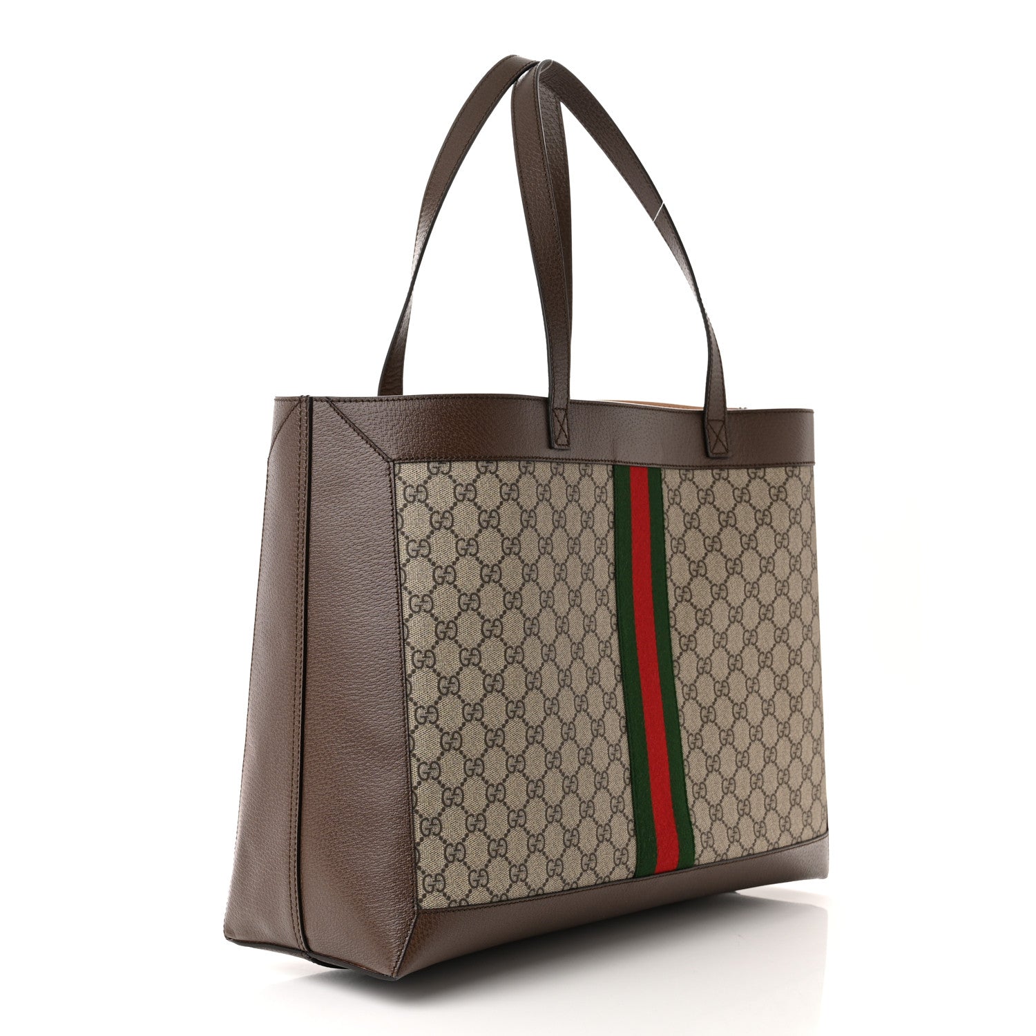 Gucci GG Supreme Monogram Web Ophidia Tote Brown 4 of 13