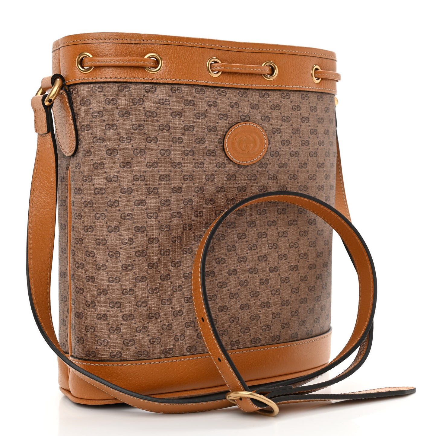 X DISNEY Mini Vintage GG Supreme Monogram Bucket Bag Beige Vintage Sun Oil