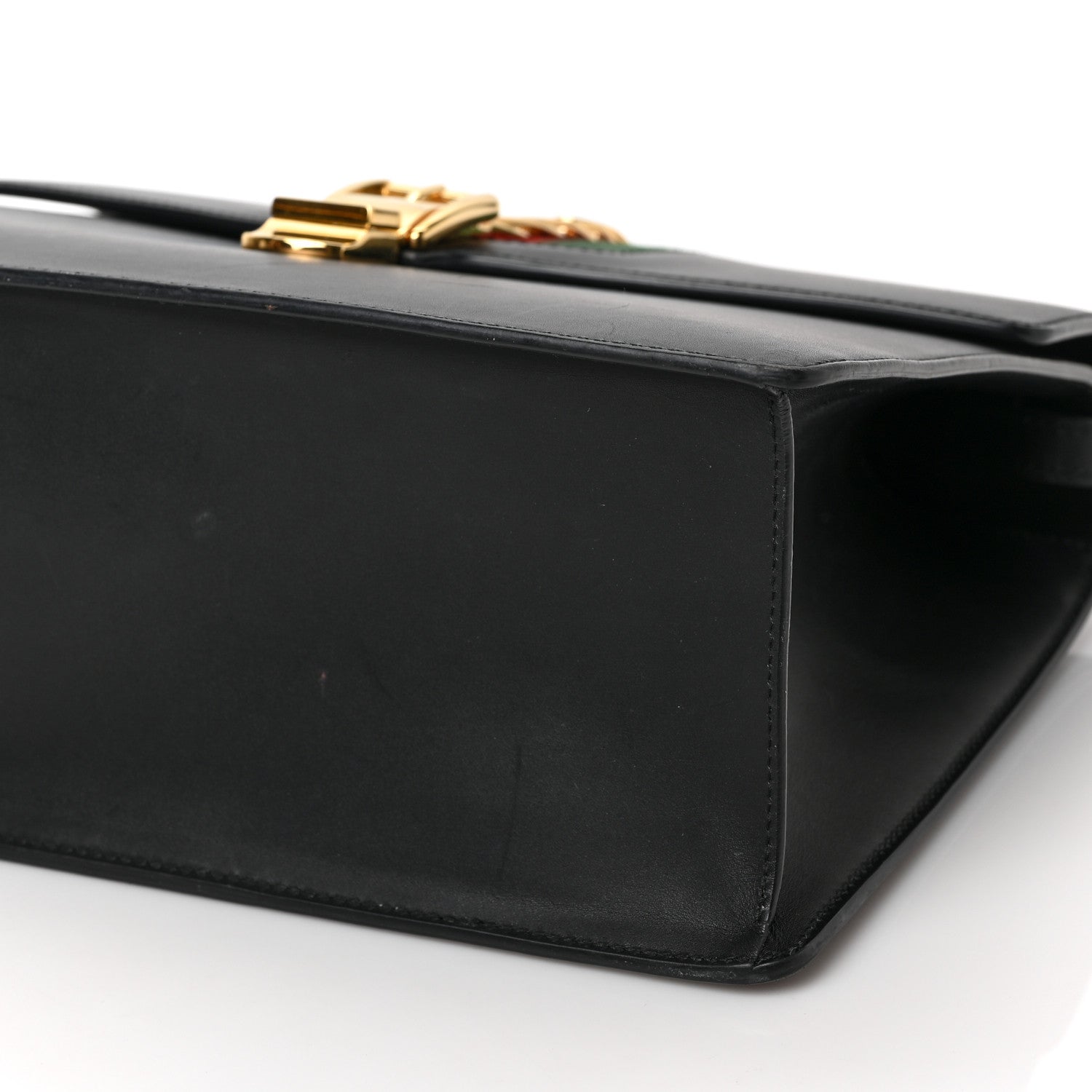 Gucci Calfskin Medium Sylvie Top Handle Bag Black 9 of 10