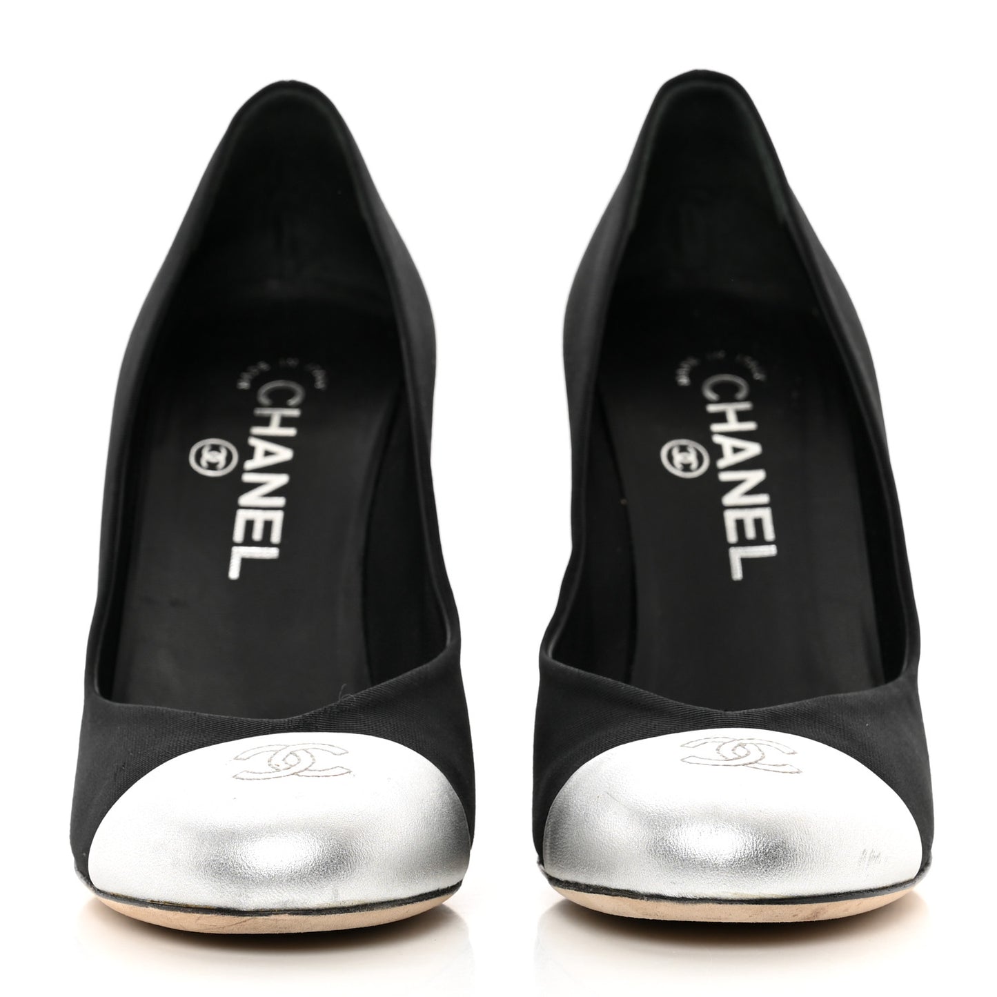 Cap Toe Pumps 37.5 Black Silver