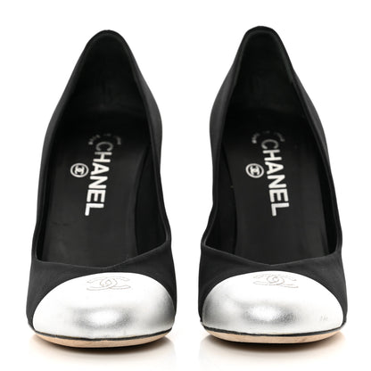 Chanel Cap Toe Pumps 37.5 Black Silver 2 of 9