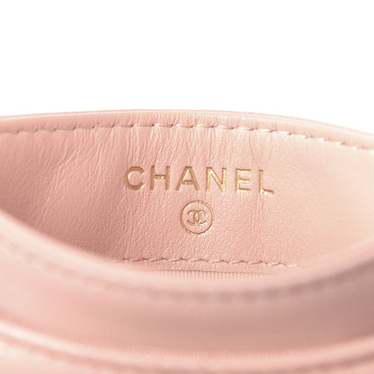 Chanel Shiny Goatskin Quilted Chanel 19 Card Holder Light Pink 6 of 9
