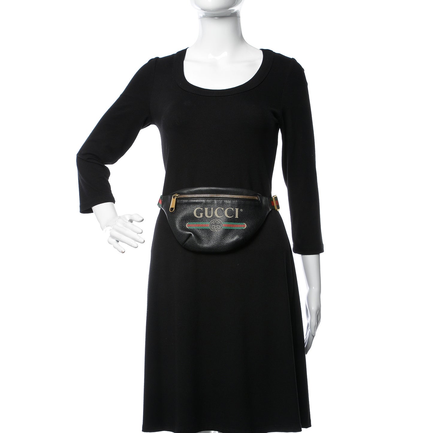 Grained Calfskin Small Logo Belt Bag Black