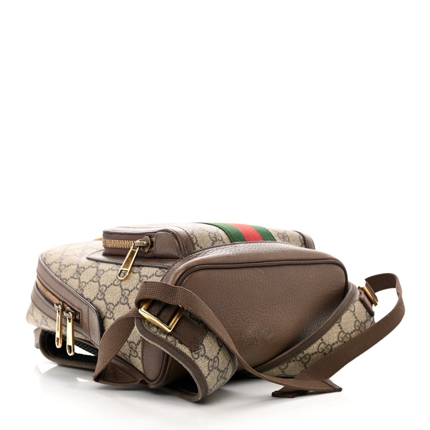 GG Supreme Monogram Calfskin Web Small Ophidia Day Backpack Beige Ebony New Acero