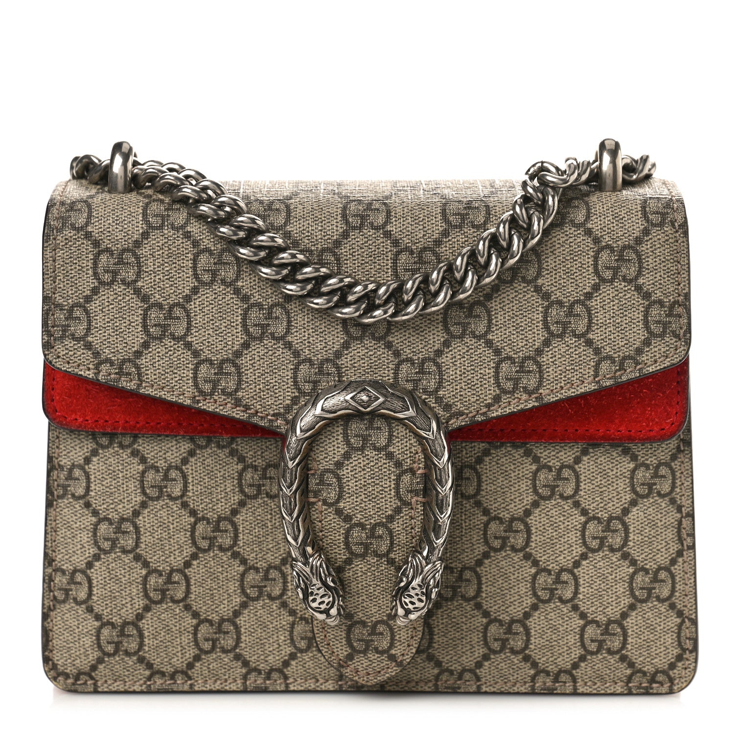 Gucci GG Supreme Monogram Mini Dionysus Shoulder Bag Hibiscus Red 1 of 14