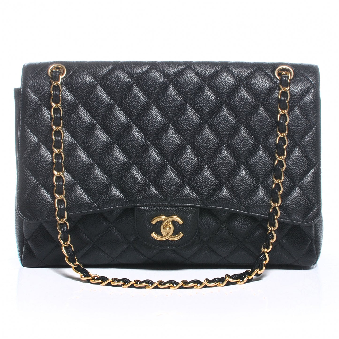 Caviar Maxi Single Flap Black