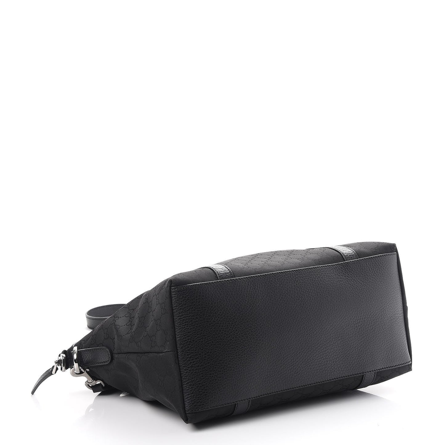 Nylon Monogram Medium GG Charm Dome Satchel Black