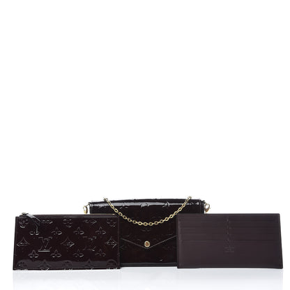 Louis Vuitton Vernis Pochette Felicie Chain Wallet Amarante 3 of 10