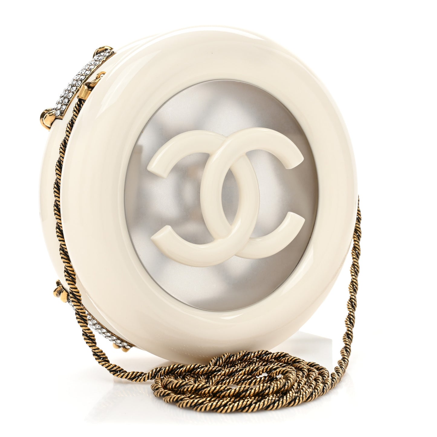 Resin Crystal Rescue Wheel Minaudière White