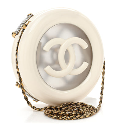 Chanel Resin Crystal Rescue Wheel Minaudière White 3 of 9