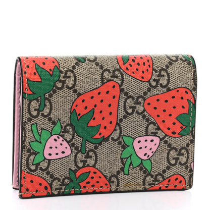 Gucci GG Supreme Monogram Strawberry Card Case 3 of 8