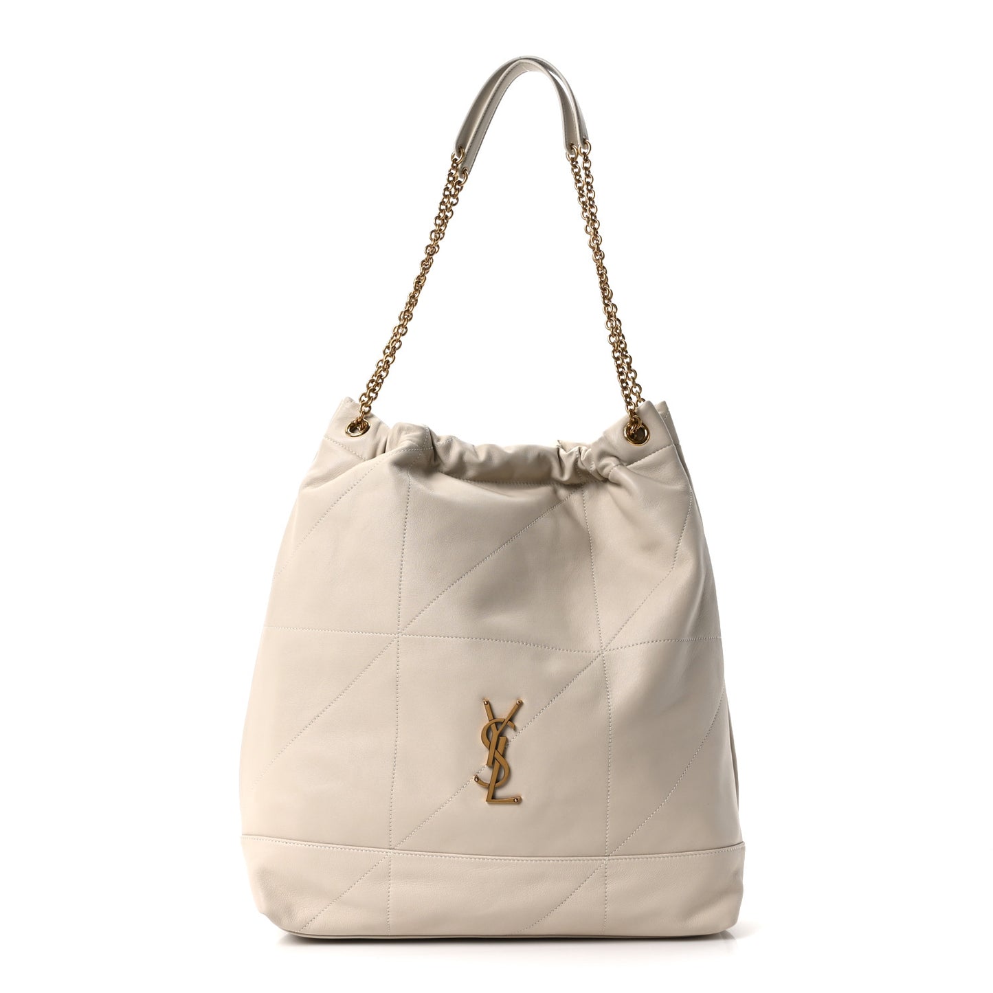 Lambskin Matelasse Monogram Large Jamie 4.3 Pochon Crema Soft