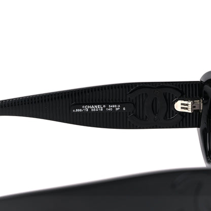 Chanel Acetate Rectangle Sunglasses 5493-A Black 5 of 8