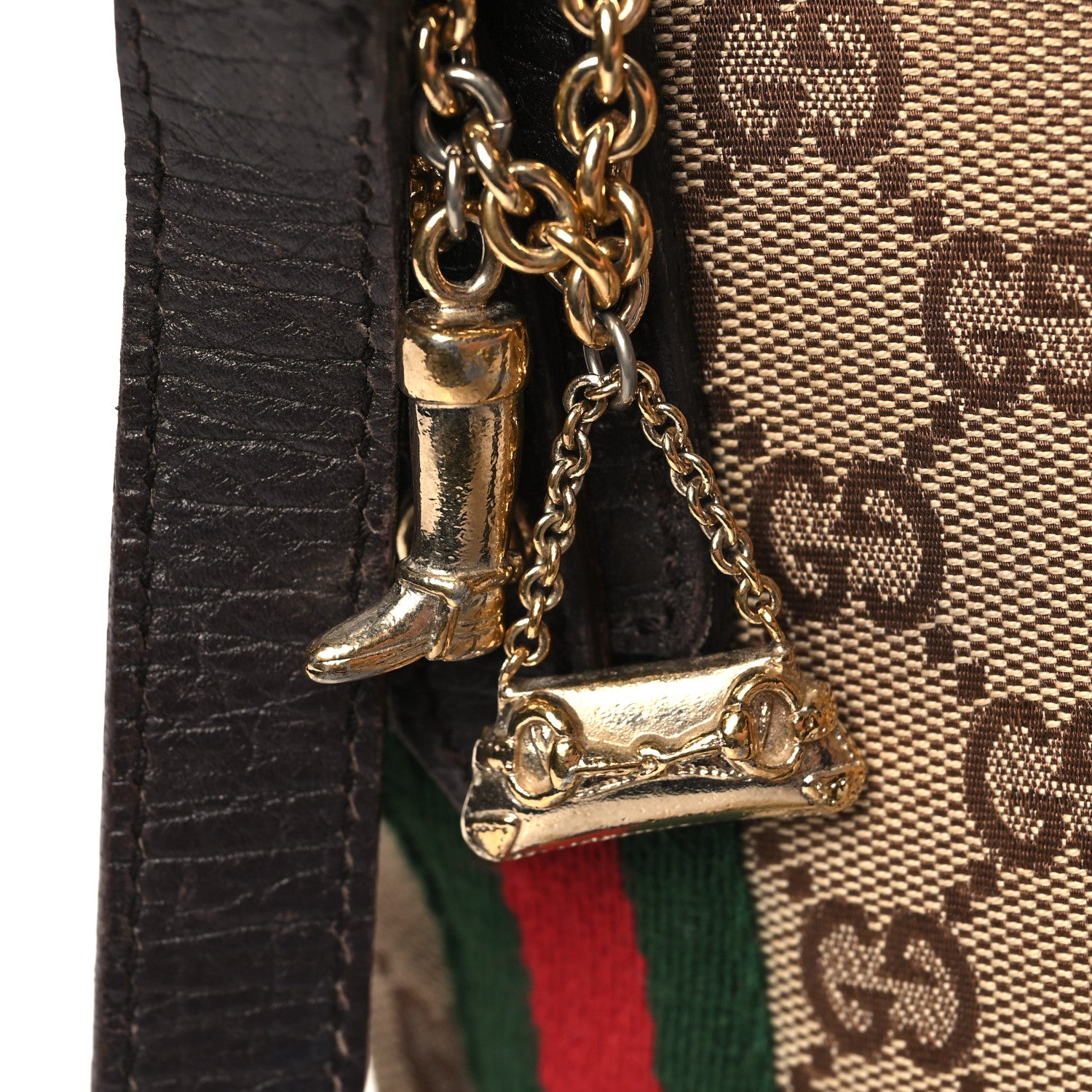 Gucci Monogram Web Jolicoeur Charms Messenger Dark Brown 11 of 14