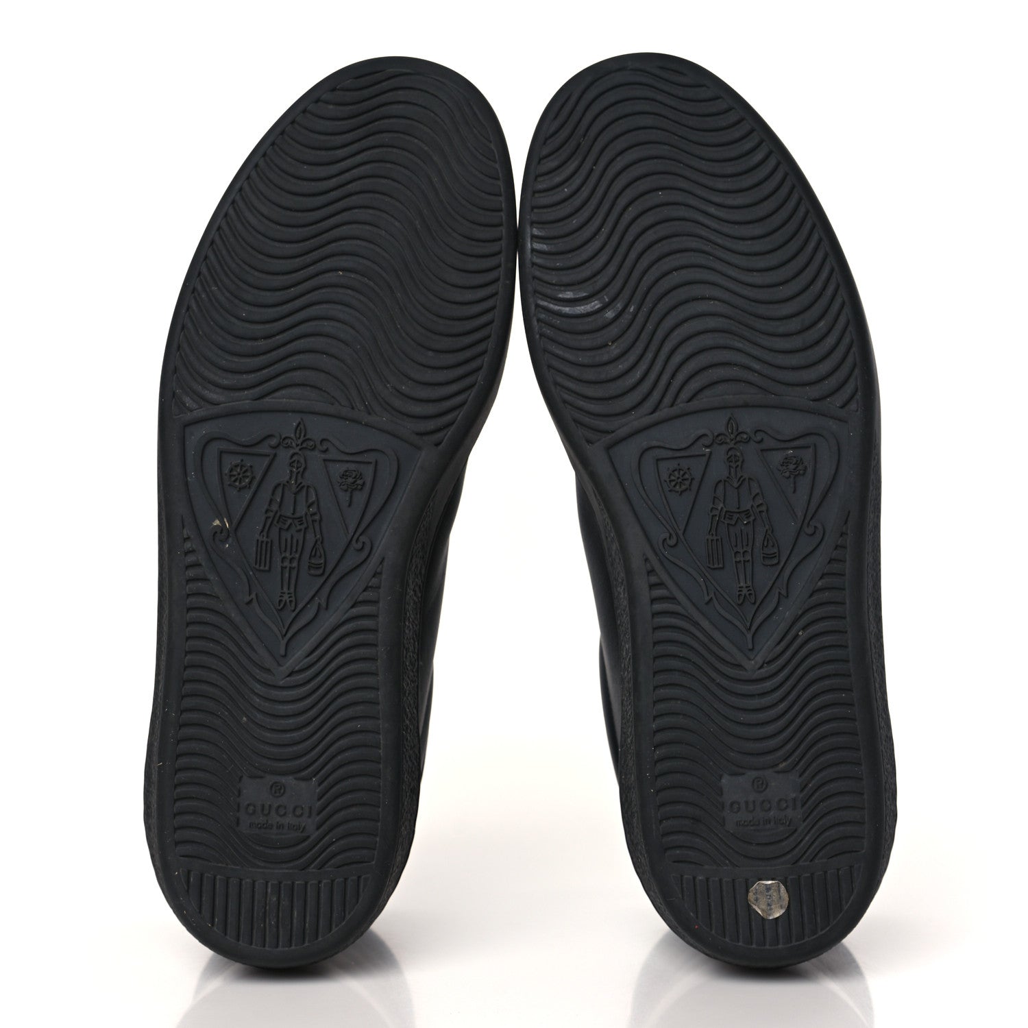 Gucci Calfskin Gucci Band Mens Ace High Top Sneakers 8 Black