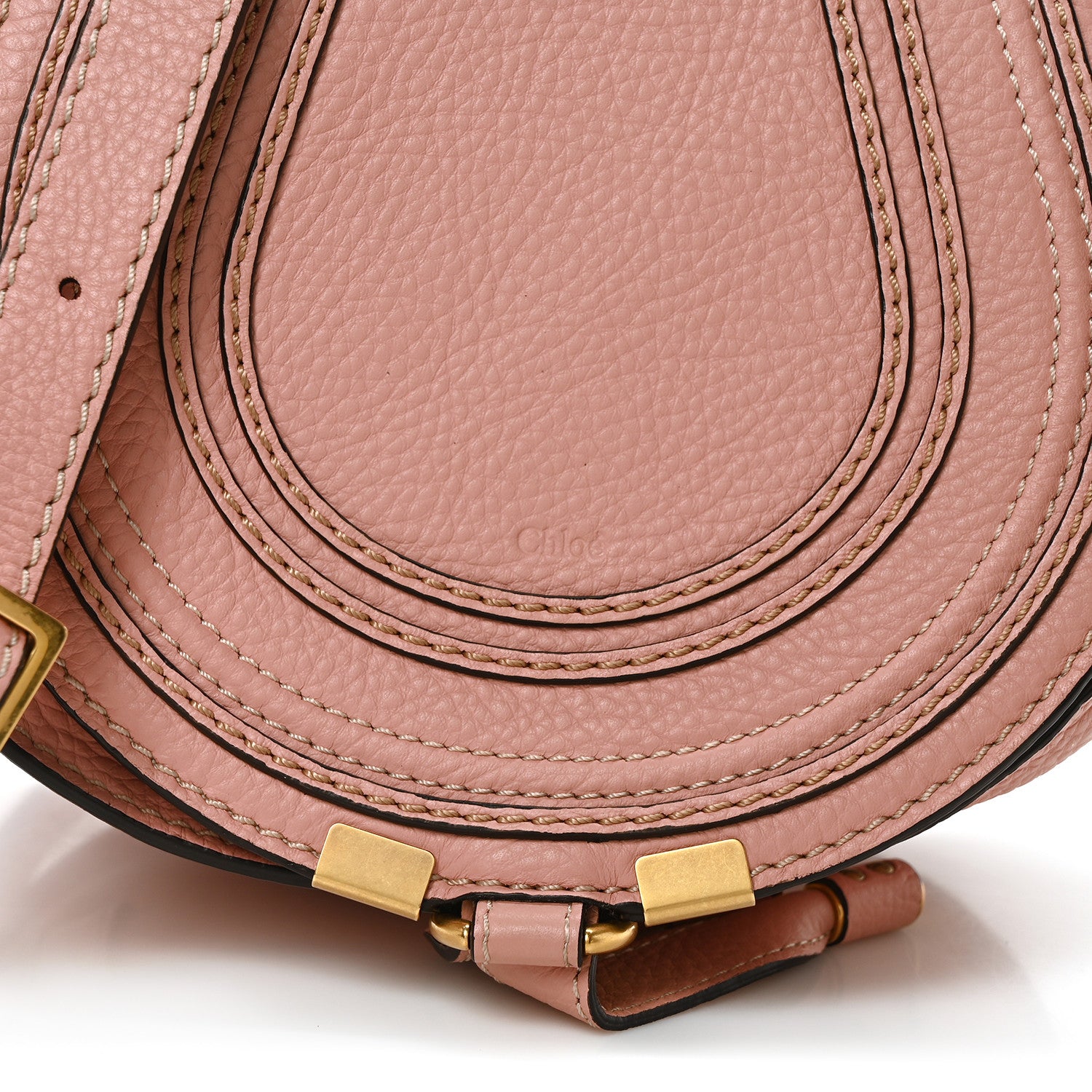 Chloe Grained Calfskin Small Marcie Saddle Bag Pink 9 of 11